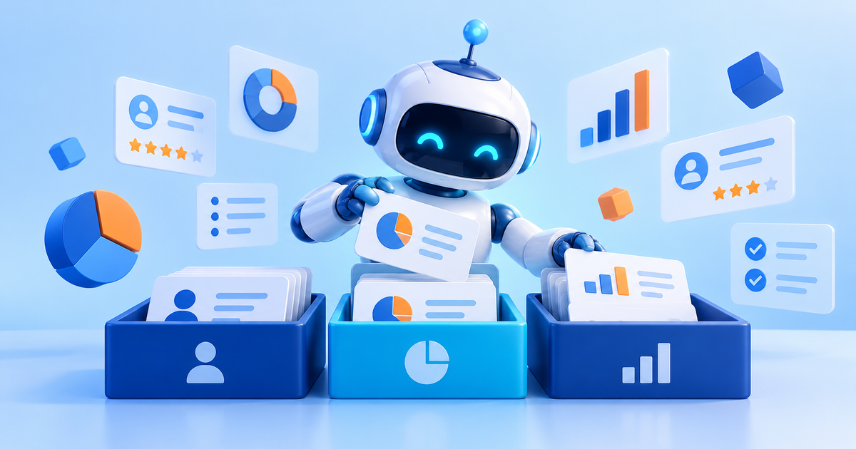 AI 分析核心整理市场调查卡片和数据形状