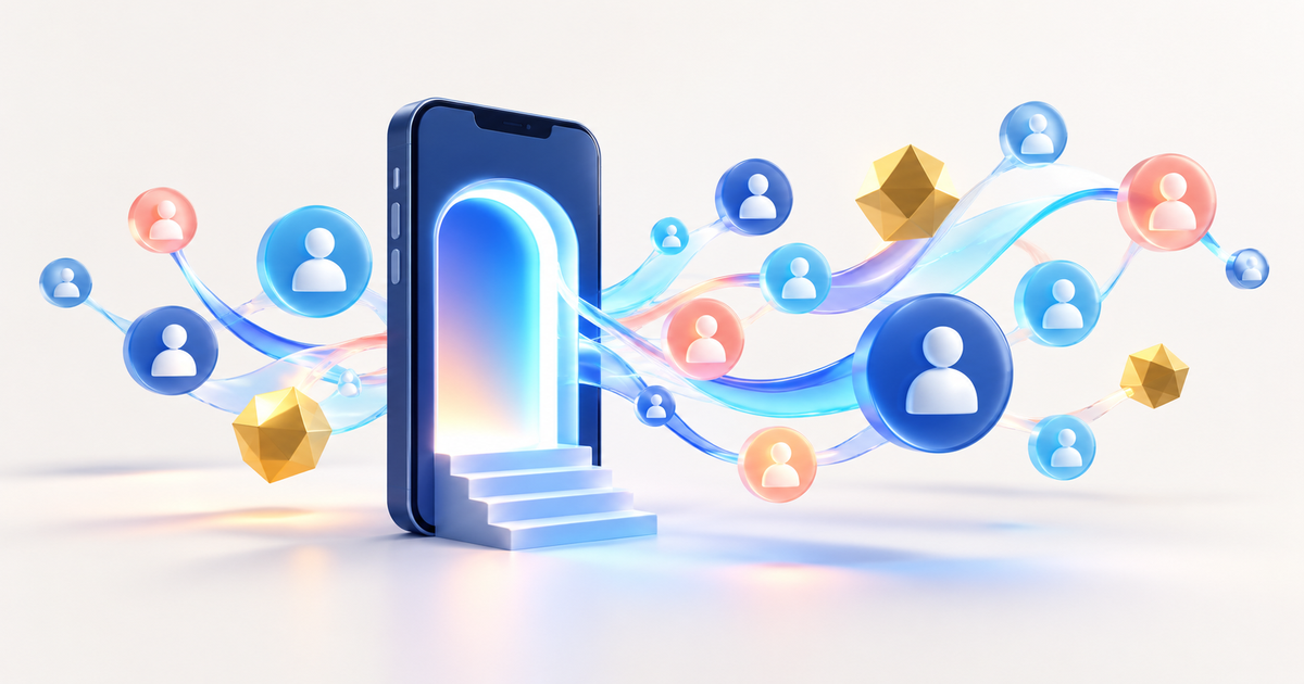A mobile mini application gateway connecting audience nodes