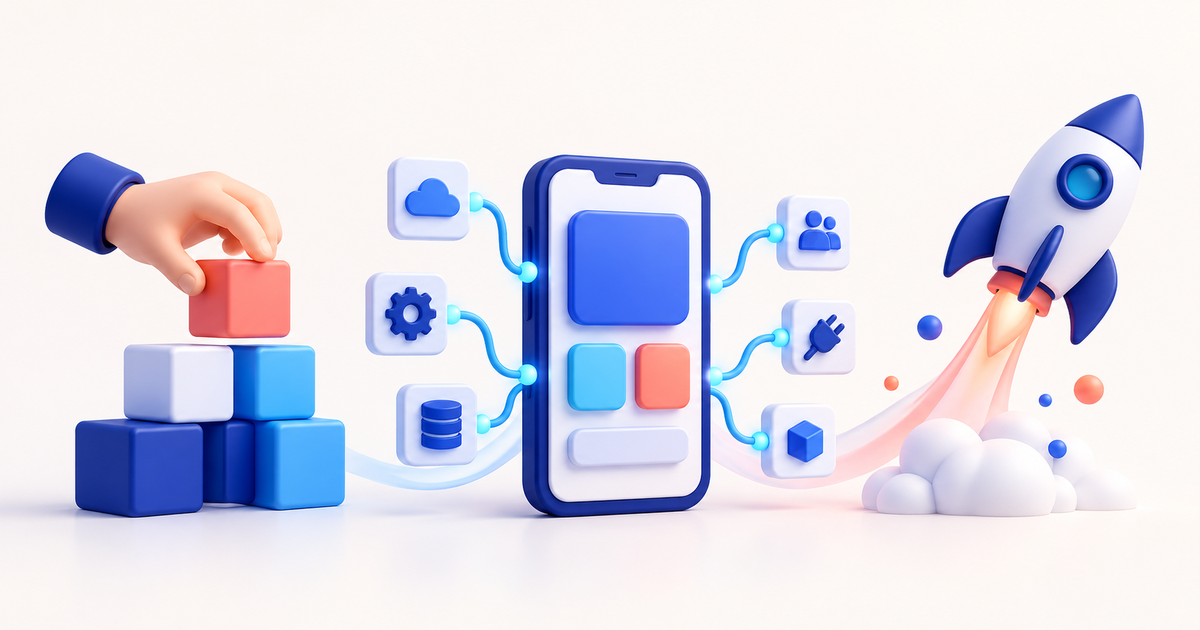 Building blocks, integration connectors and a mobile app launch
