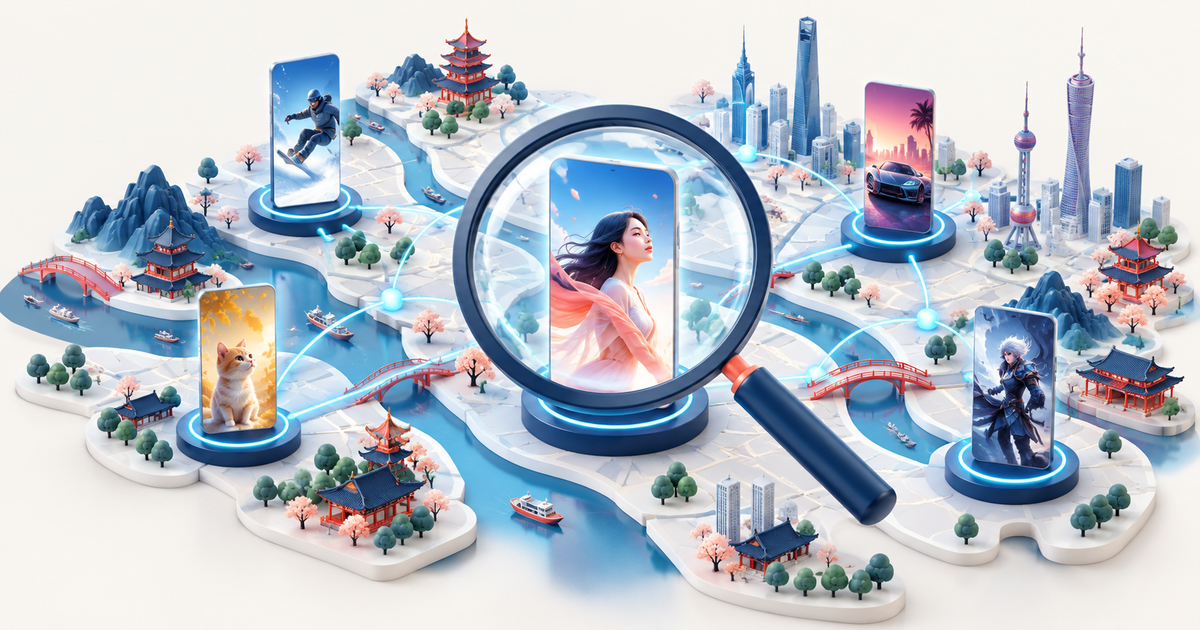 Mobile creative previews connected through an abstract city advertising network