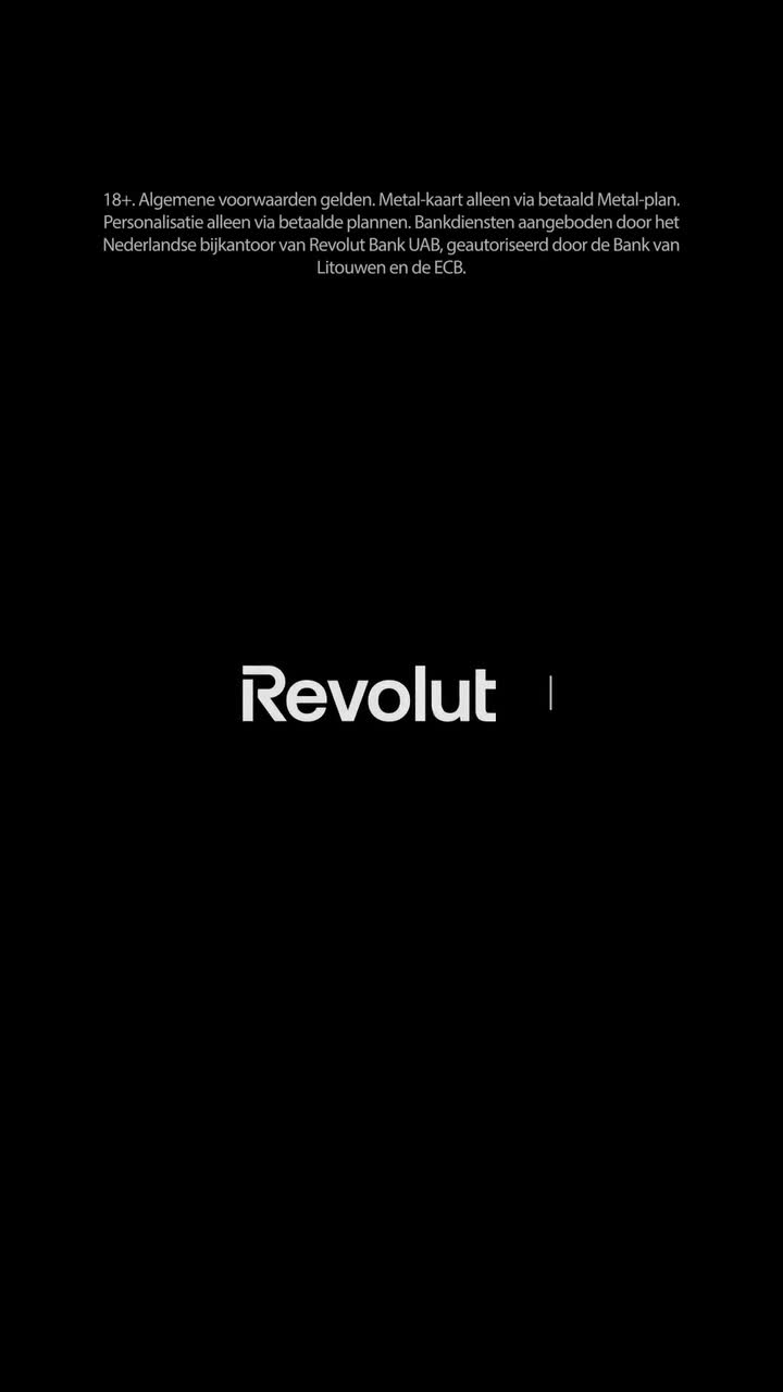 Revolut end card — the wordmark and the slogan "Banking & Beyond" on black, with legal text at the top.