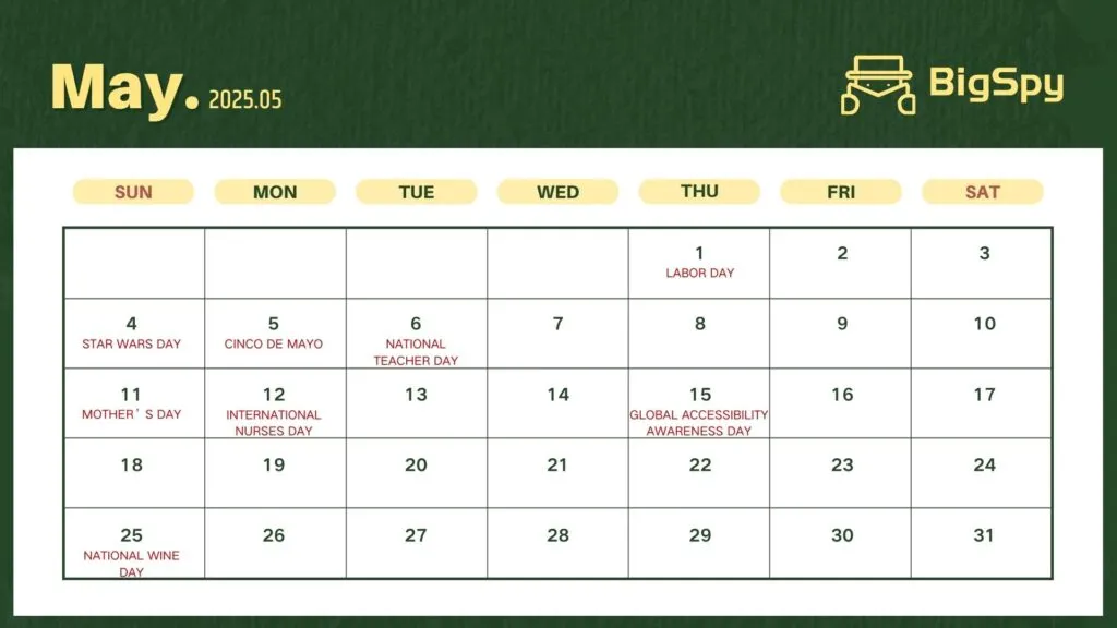 2025 eCommerce Marketing Calendar(May)