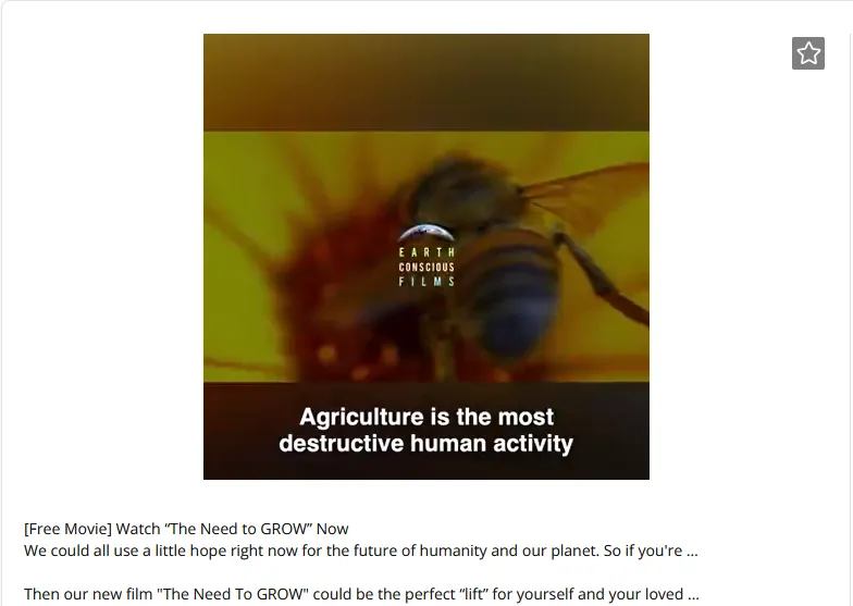 Instagram Ads Examples - Food Revolution Network