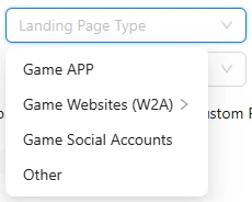 BigSpy Landing Page Type filter