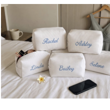 Personalized embroidered cosmetic bags