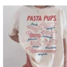 Pasta Pups graphic T-shirt