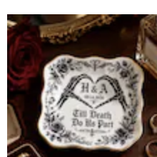 Personalized skeleton hand ring dish