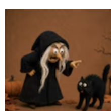 Needle felted Halloween witch figurine