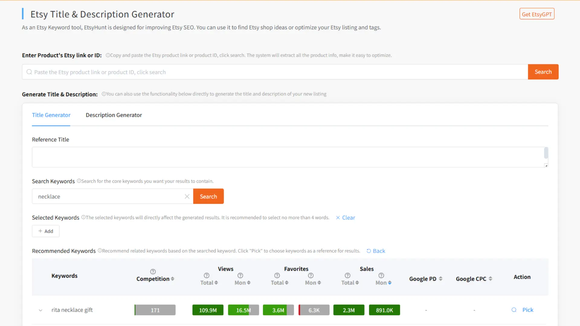 Etsy Title & Description Generator – Create SEO-Friendly Listings in One Click