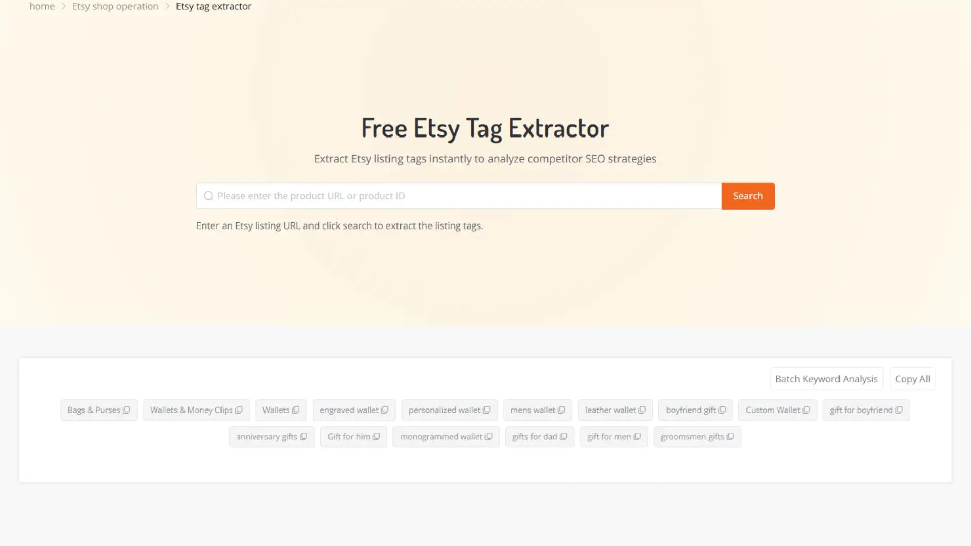 Etsy Tag Extractor – Analyze Top Competitors’ Tag Strategies