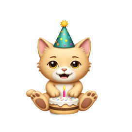 birthday cat emoji