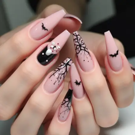 Pink and Black Nail Designs