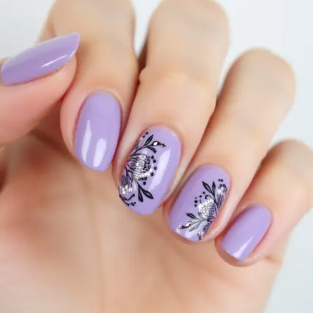 purple nail art designs