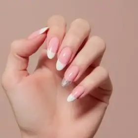 french tip nail designs with glitter