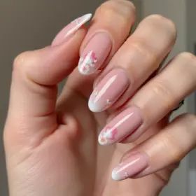 pink french tip nail designs