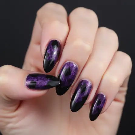 black and purple nail designs