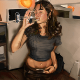 Girl Drinking Water AI GIF