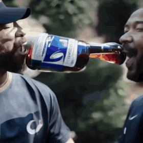 Two Man Drinking Water AI GIF