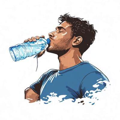 Man Drinking Water AI GIF