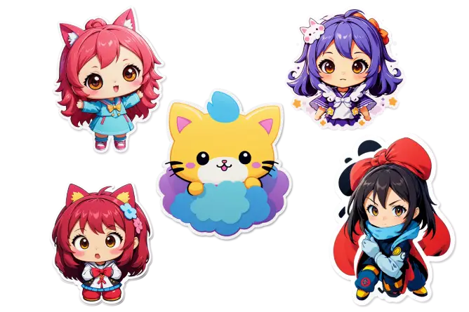 Create Cute, Funny, Anime, Kawaii Stickers with Free AI Sticker Generator