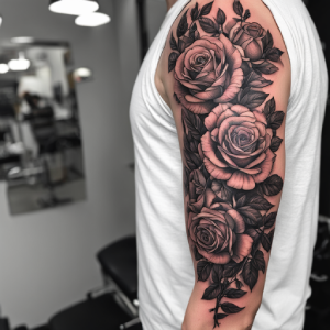 rose bush tattoo designs for male