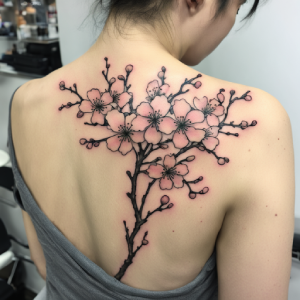 cherry blossom flower tattoo design