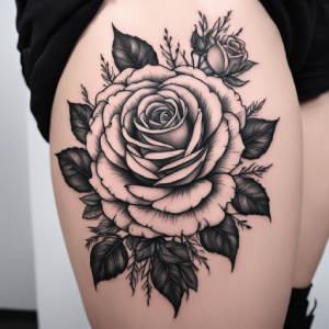 black rose tattoo design for female