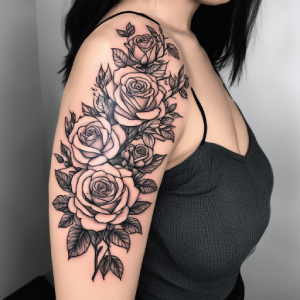 rose bush tattoo designs for female