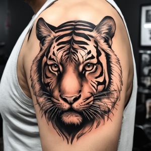 tiger arm tattoo design for men