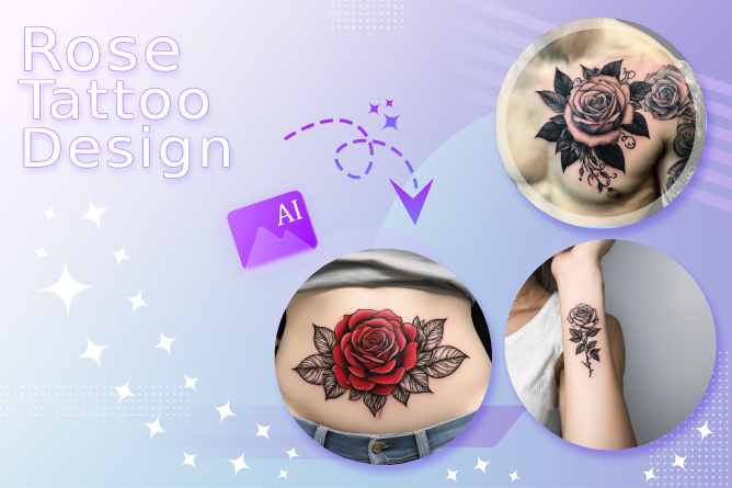 Free Online Rose Tattoo Design with AI