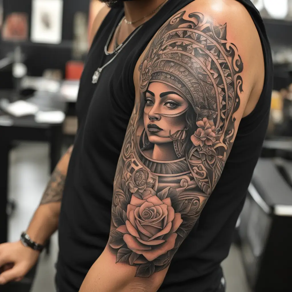 chicano arm tattoo