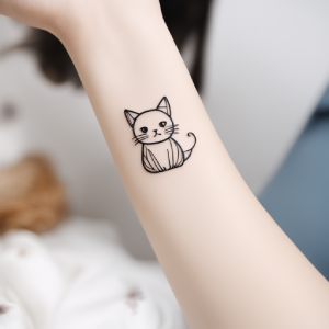 cat arm tattoo design for women