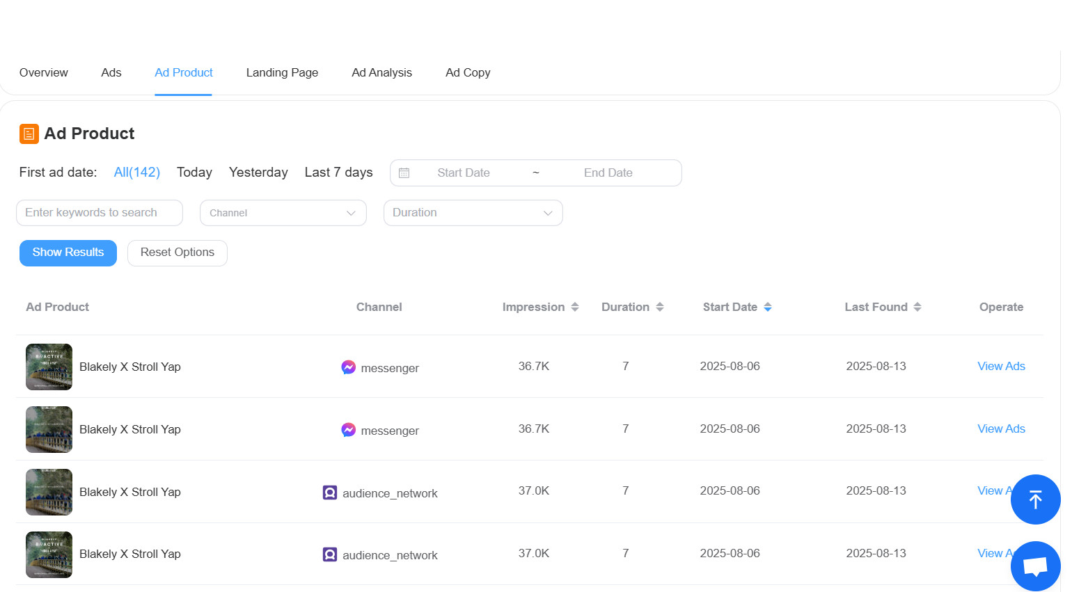 ad product discovery