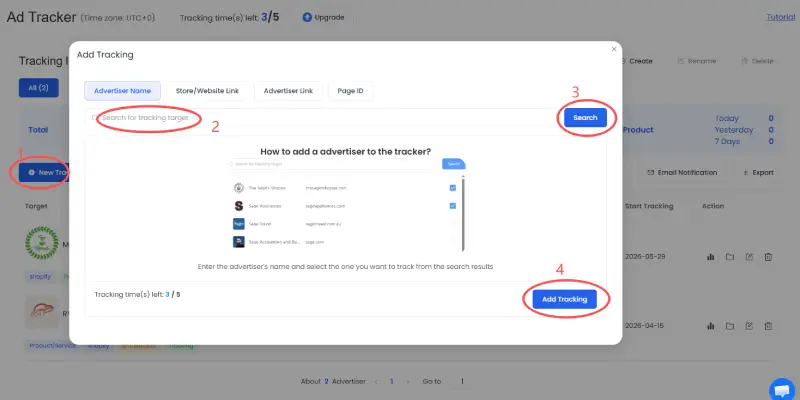 Step 1: Enter Advertiser Info