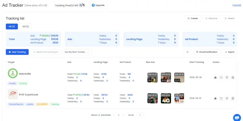Step 2: Add Advertisers to Ad Tracker