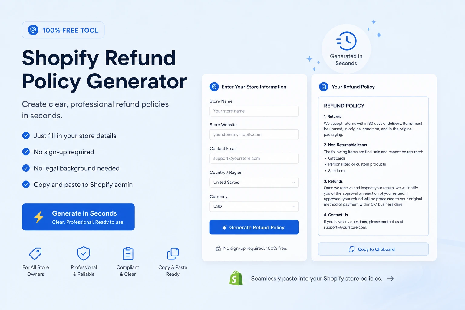 What is Shopify Refund Policy Generator?
