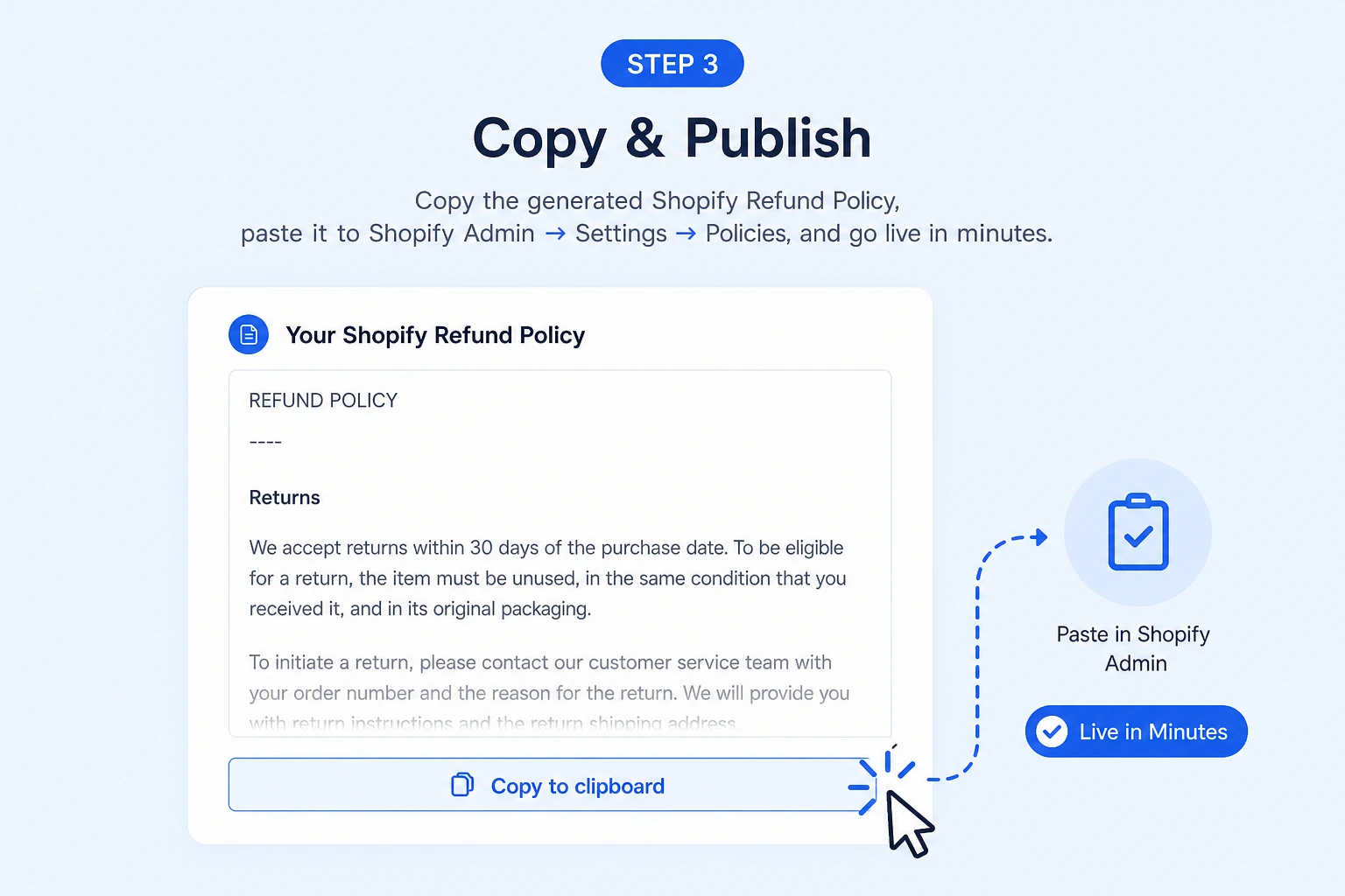 Step 3: Copy & Publish