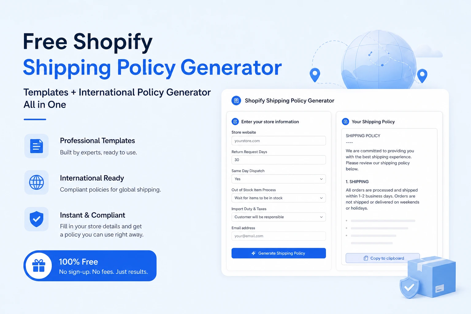 What is Shopify Shipping Policy Generator?