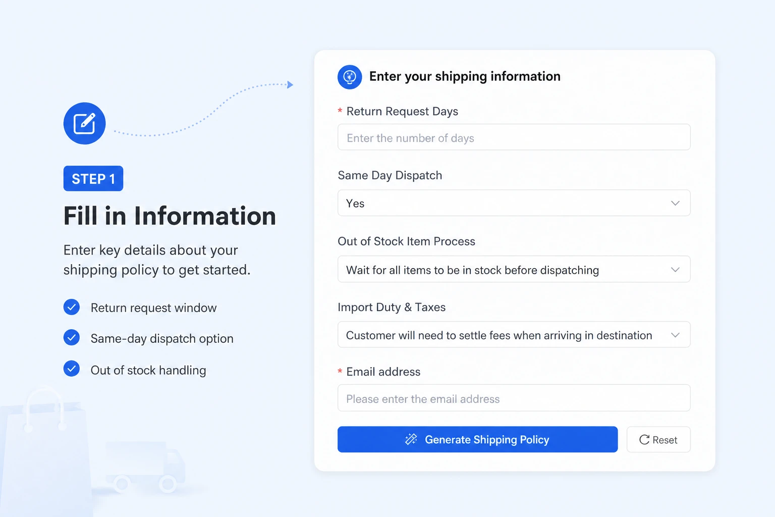Step 1: Fill Details