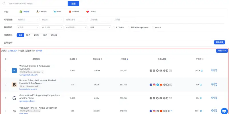 步骤 2: 浏览结果列表