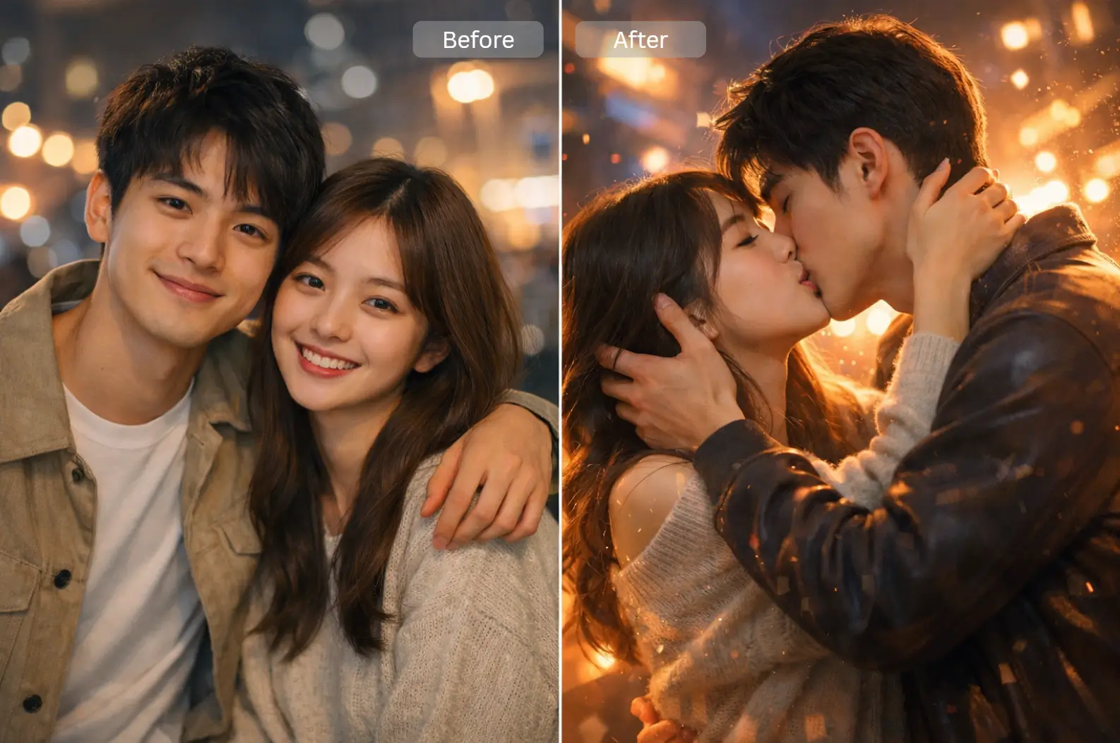 Turn Couple Photos into Romantic French Kiss GIFs