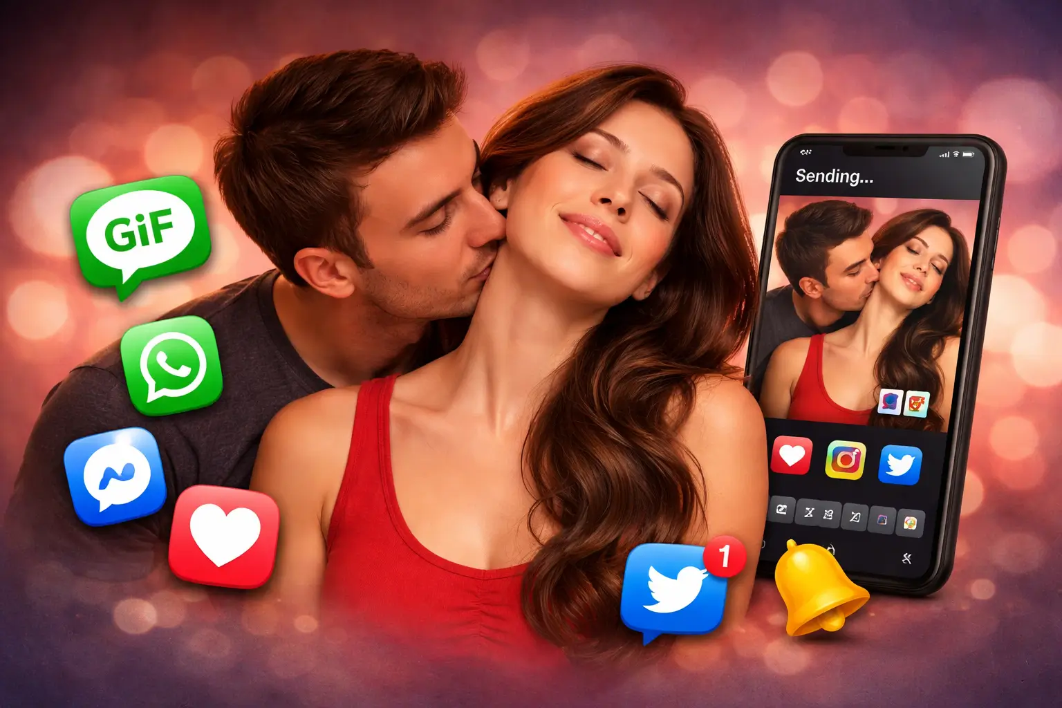 Neck Kiss GIF for Social Sharing