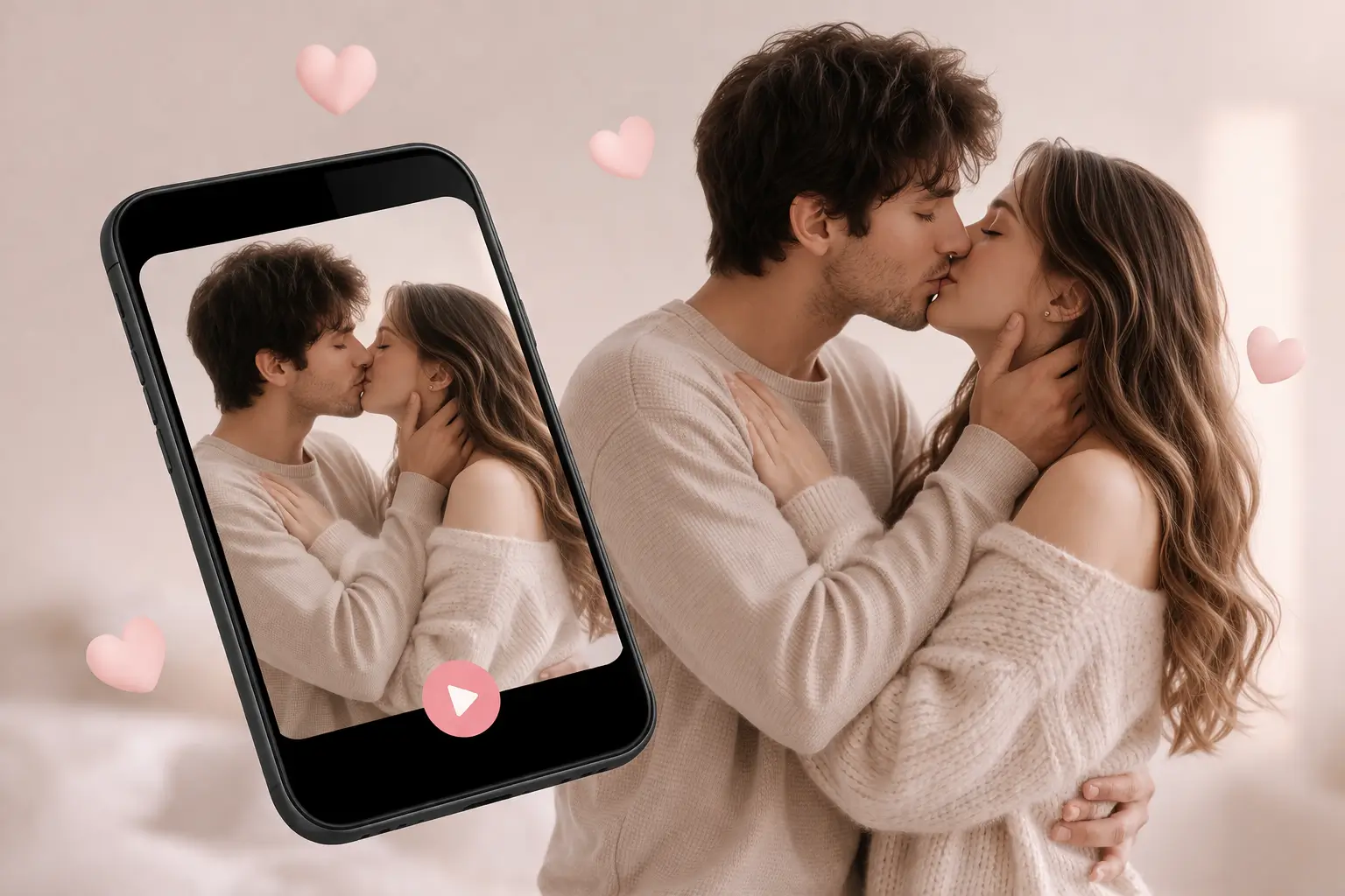 Social Media Passionate Kiss GIF Content