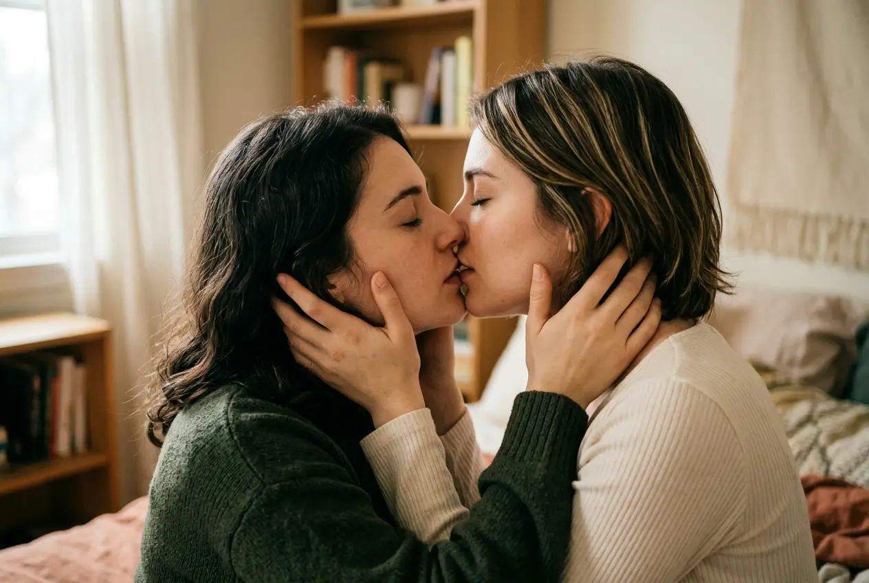 Lesbian Passionate Kissing Content