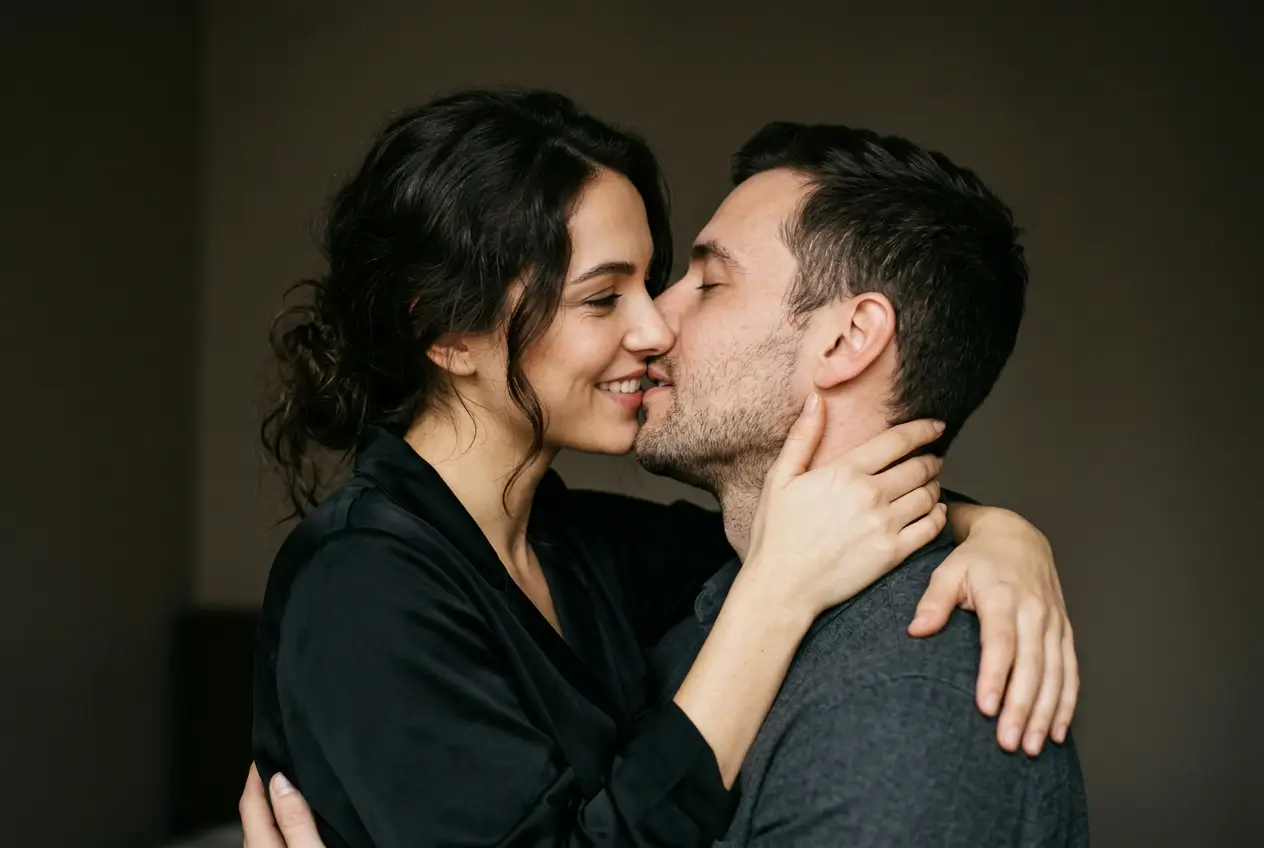 Romantic Couple Love Kiss Beach